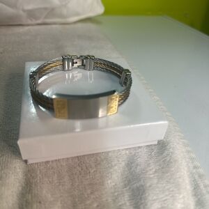 Stainless Steel and Gold-Tone Men's Bracelet